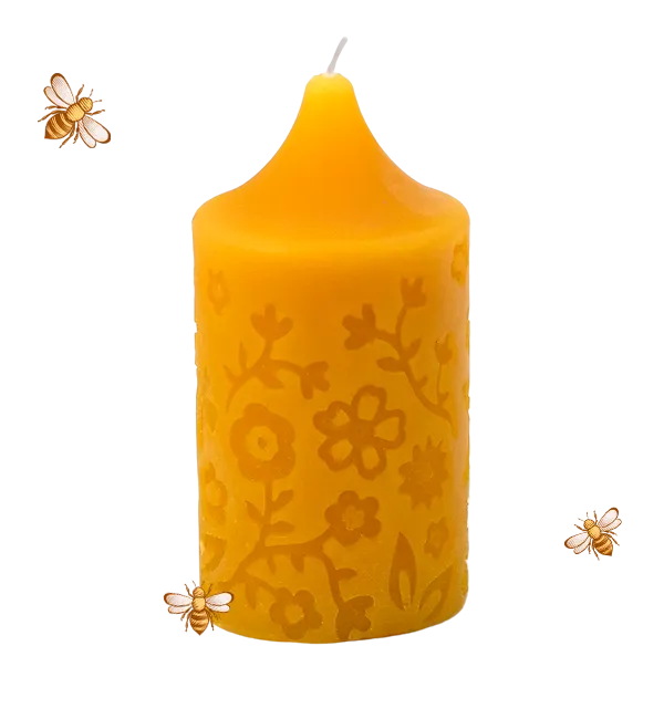 Цветочная колонна из натурального пчелиного воска