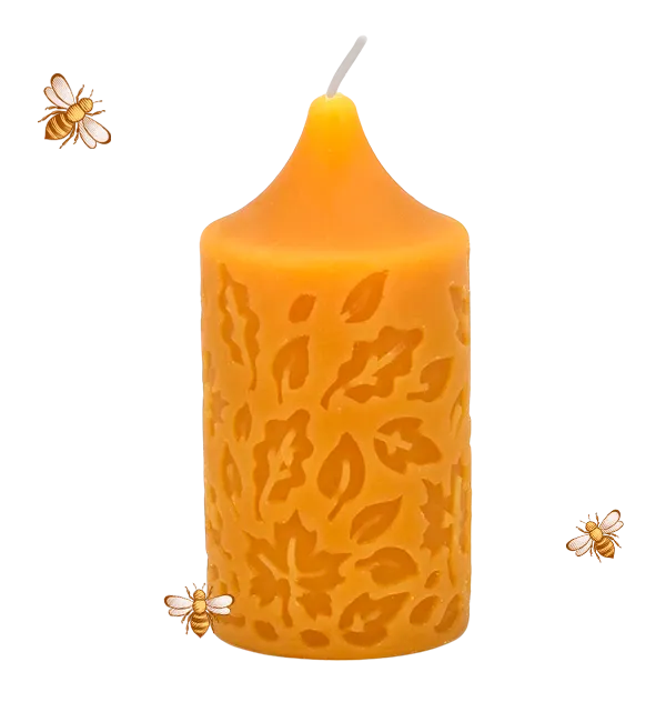 Свеча из листьев натурального пчелиного воска