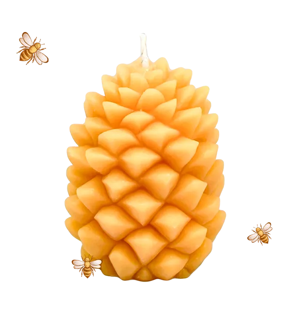 Свеча из сосновой шишки из натурального пчелиного воска