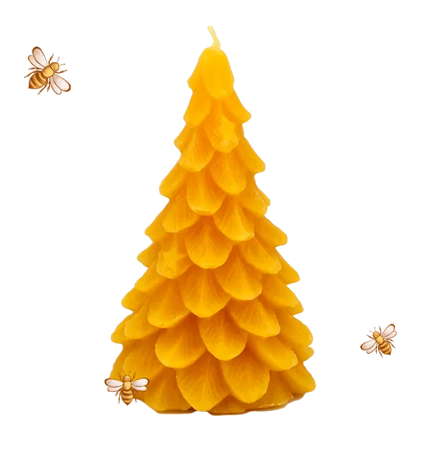Свеча ёлка из натурального пчелиного воска